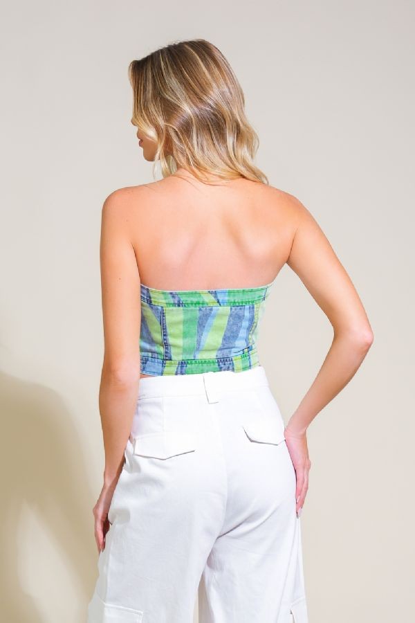 Expressive Denim Tube Top