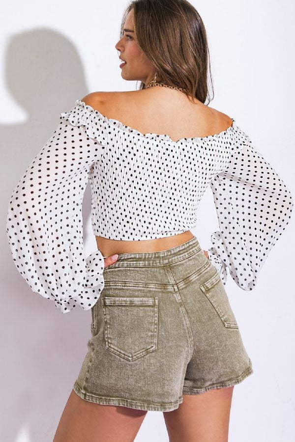 Polka Dot Woven Top