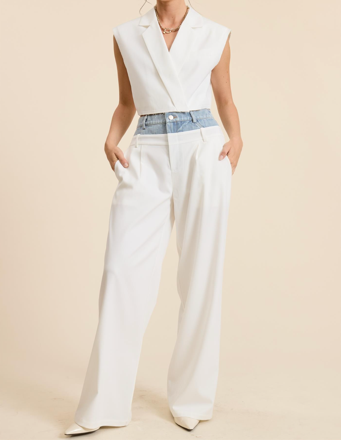 Vogue V-Neck Crop Vest